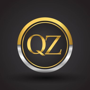 Gümüş ve altın harfler qz vektör çizim
