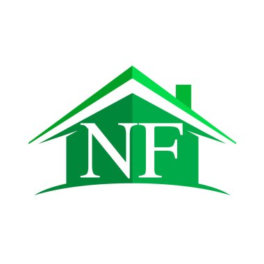 Yeşil ev arka planda beyaz harfler NF
