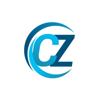 Mavi vektör çizim cz mektuplar