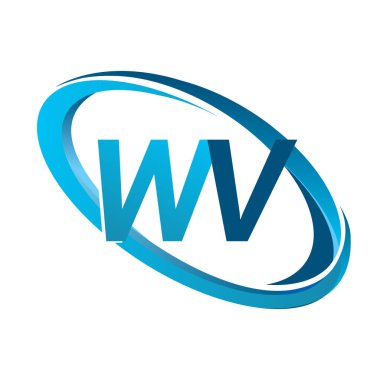 Mavi vektör çizim wv mektuplar