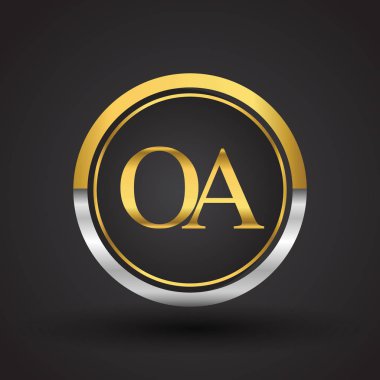 Gümüş ve altın harfler oa vektör çizim