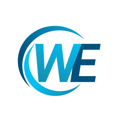 Mavi vektör çizim harfleri biz