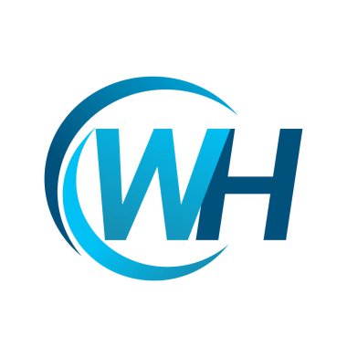 Mavi vektör çizim wh mektuplar