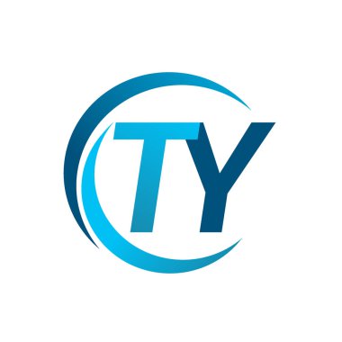 mavi mektuplardan ty vektör çizim