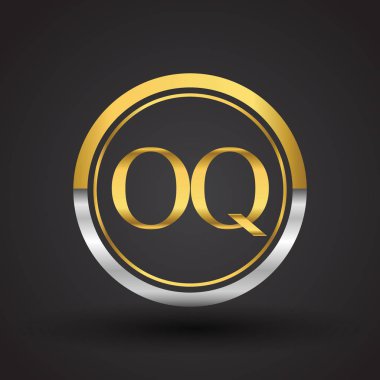 Gümüş ve altın harfler oq vektör çizim