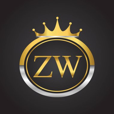 Gümüş ve altın harfler zw vektör çizim