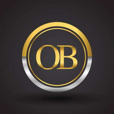 Gümüş ve altın harfler ob vektör çizim