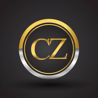 vektör çizim gümüş ve altın cz mektuplar