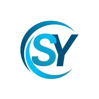 mavi mektuplardan sy vektör çizim