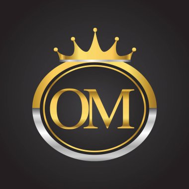 om vektör çizim altın harfler