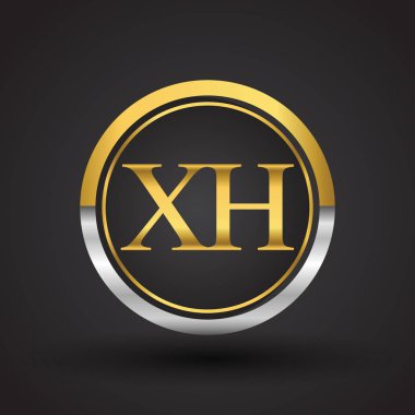 Gümüş ve altın harfler xh vektör çizim