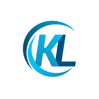 mavi mektuplardan kl vektör çizim