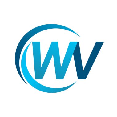 Mavi vektör çizim wv mektuplar