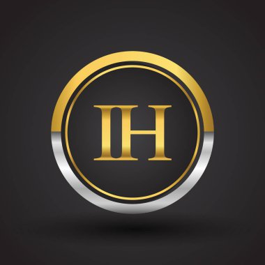 Gümüş ve altın harfler ih vektör çizim