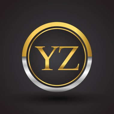 Gümüş ve altın harfler yz vektör çizim