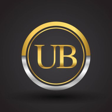 Gümüş ve altın harfler ub vektör çizim