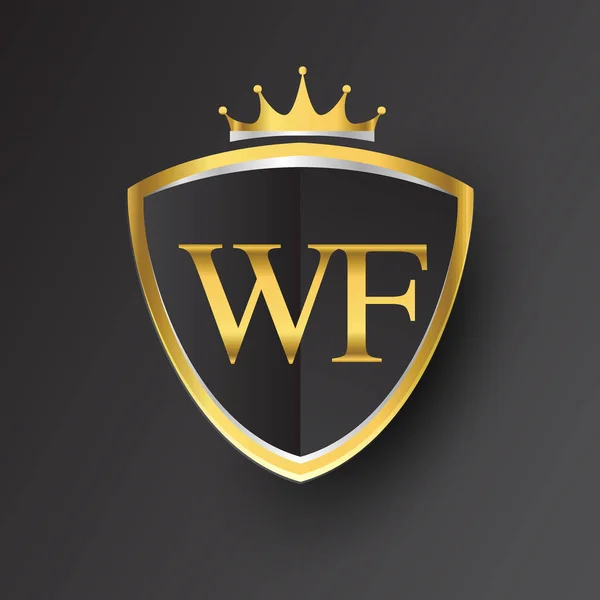Altın harfler wf vektör çizim