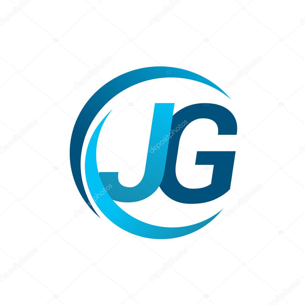 Vector illustration of blue letters jg