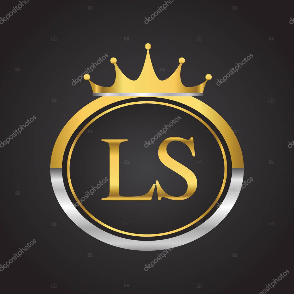 Vector illustration of  golden letters ls
