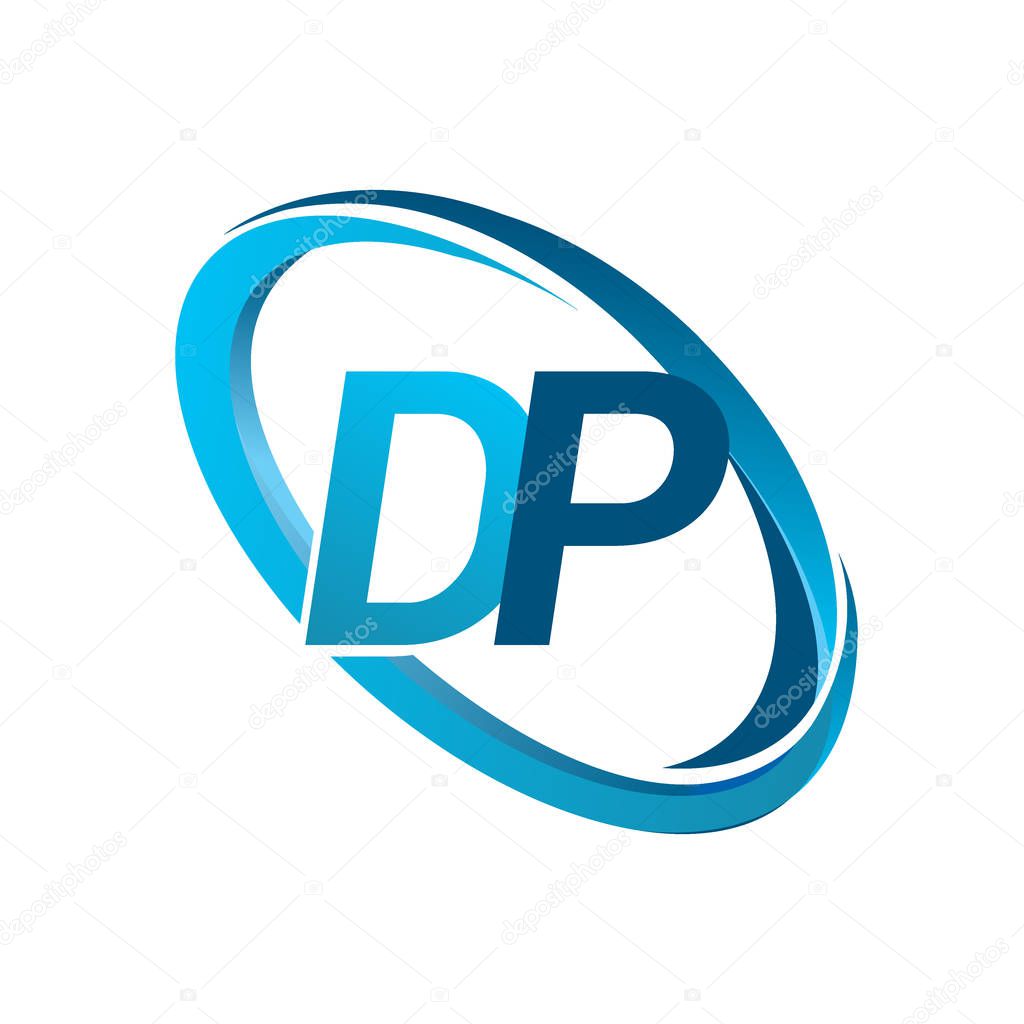 vector illustration of blue letters dp