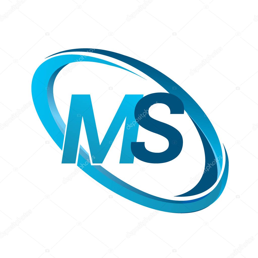 vector illustration of letters ms