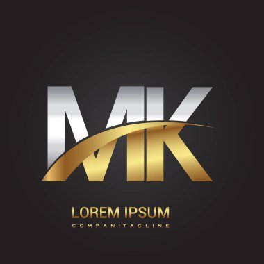 Gümüş ve altın harfler illüstrasyon vektör mk