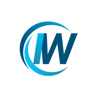 Mavi vektör çizim IW mektuplar