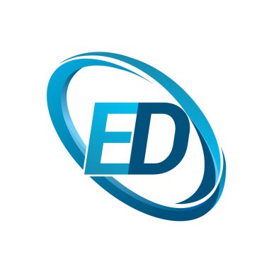 Mavi vektör çizim ed mektuplar