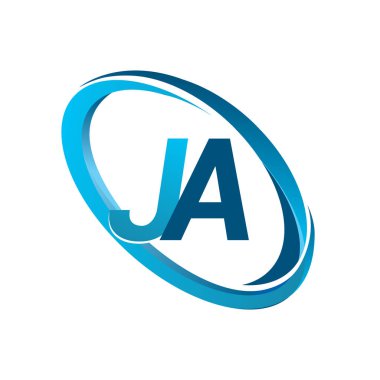 Mavi vektör çizim harf ja