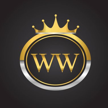 Gümüş ve altın harfler ww vektör çizim