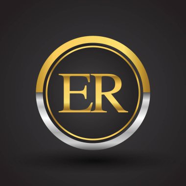 Gümüş ve altın harfler illüstrasyon vektör er