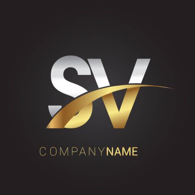 Gümüş ve altın harfler SV illüstrasyon vektör