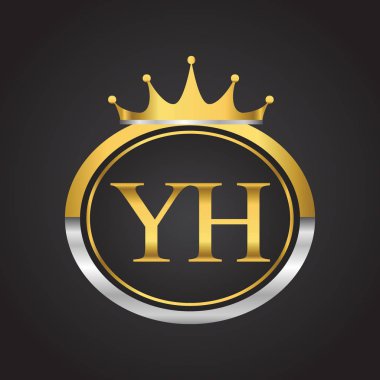 Gümüş ve altın harfler yh vektör çizim