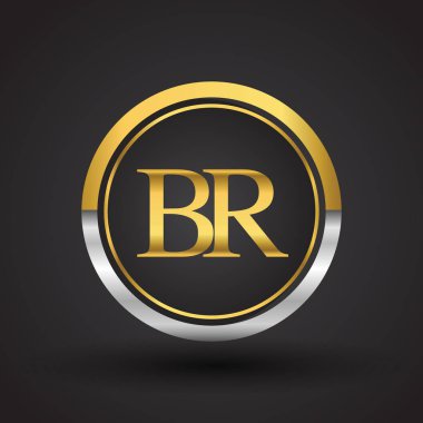 Gümüş ve altın harfler br vektör çizim