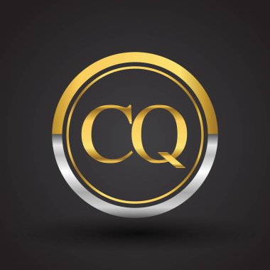 cq vektör çizim gümüş ve altın harfler