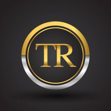 tr vektör çizim gümüş ve altın harfler