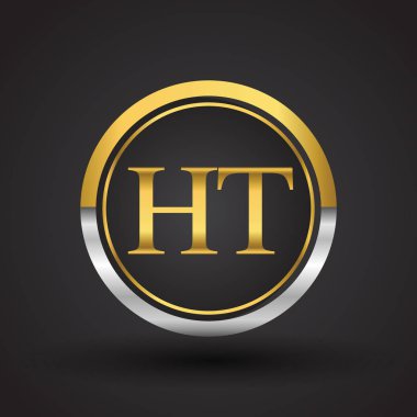 Gümüş ve altın harfler ht vektör çizim