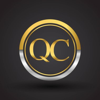 Gümüş ve altın harfler qc vektör çizim