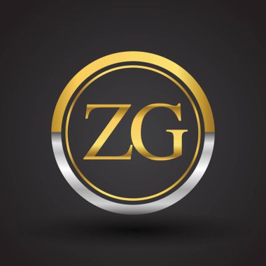 Gümüş ve altın harfler zg vektör çizim