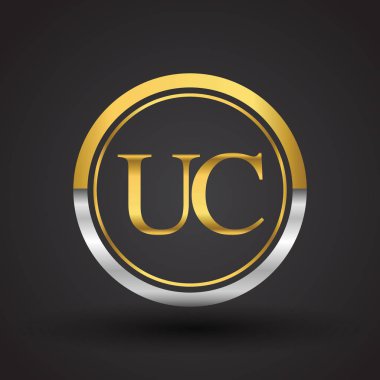 Gümüş ve altın harfler uc vektör çizim