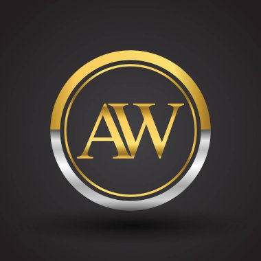 Gümüş ve altın harfler illüstrasyon vektör aw