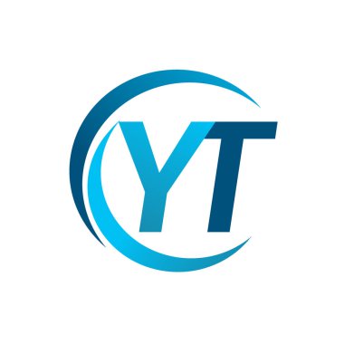 Mavi vektör çizim yt mektuplar