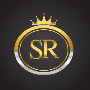 Gümüş ve altın harfler sr vektör çizim