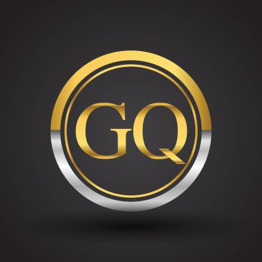 gq vektör çizim gümüş ve altın harfler