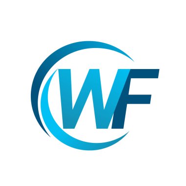 mavi mektuplardan wf vektör çizim