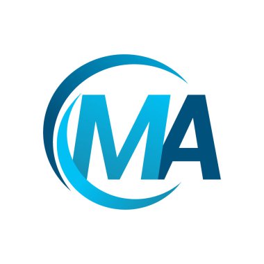 vektör çizim mavi mektuplardan Ma