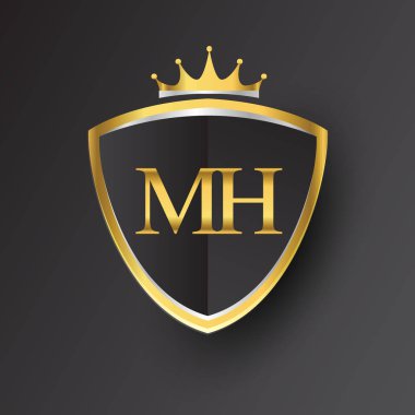 Altın harfler mh vektör çizim