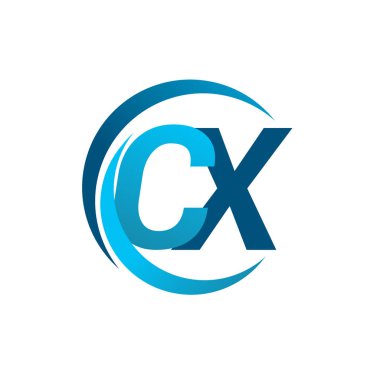 mavi mektuplardan cx vektör çizim