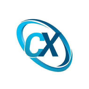 mavi mektuplardan cx vektör çizim