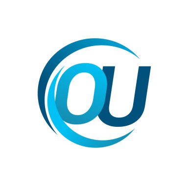 vektör çizim mavi harf ou